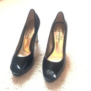 Jessica Simpson Black peep toe 4 inch heels